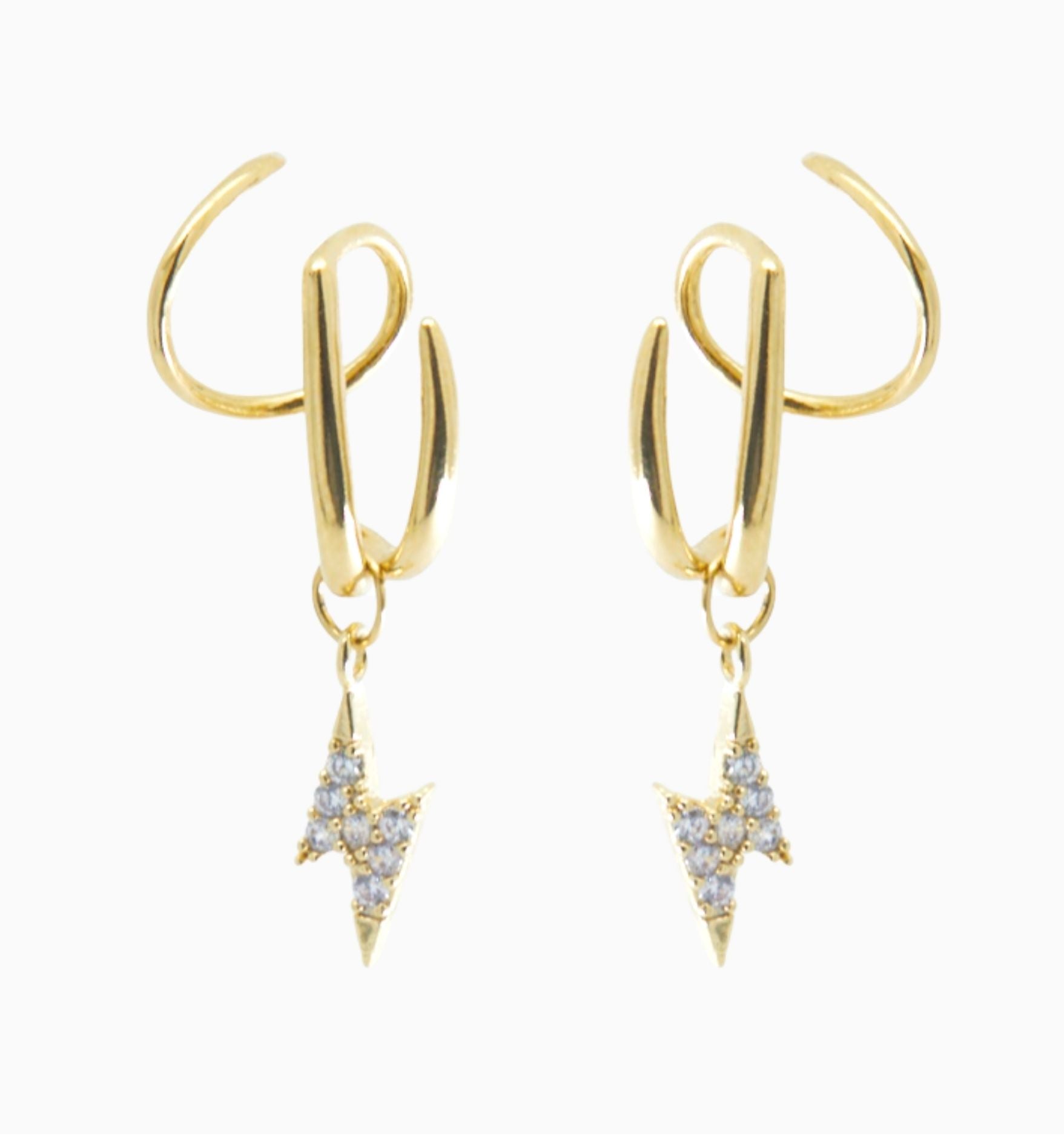 Triple Twist Hoops Thunder Bolt - Illusion Earrings