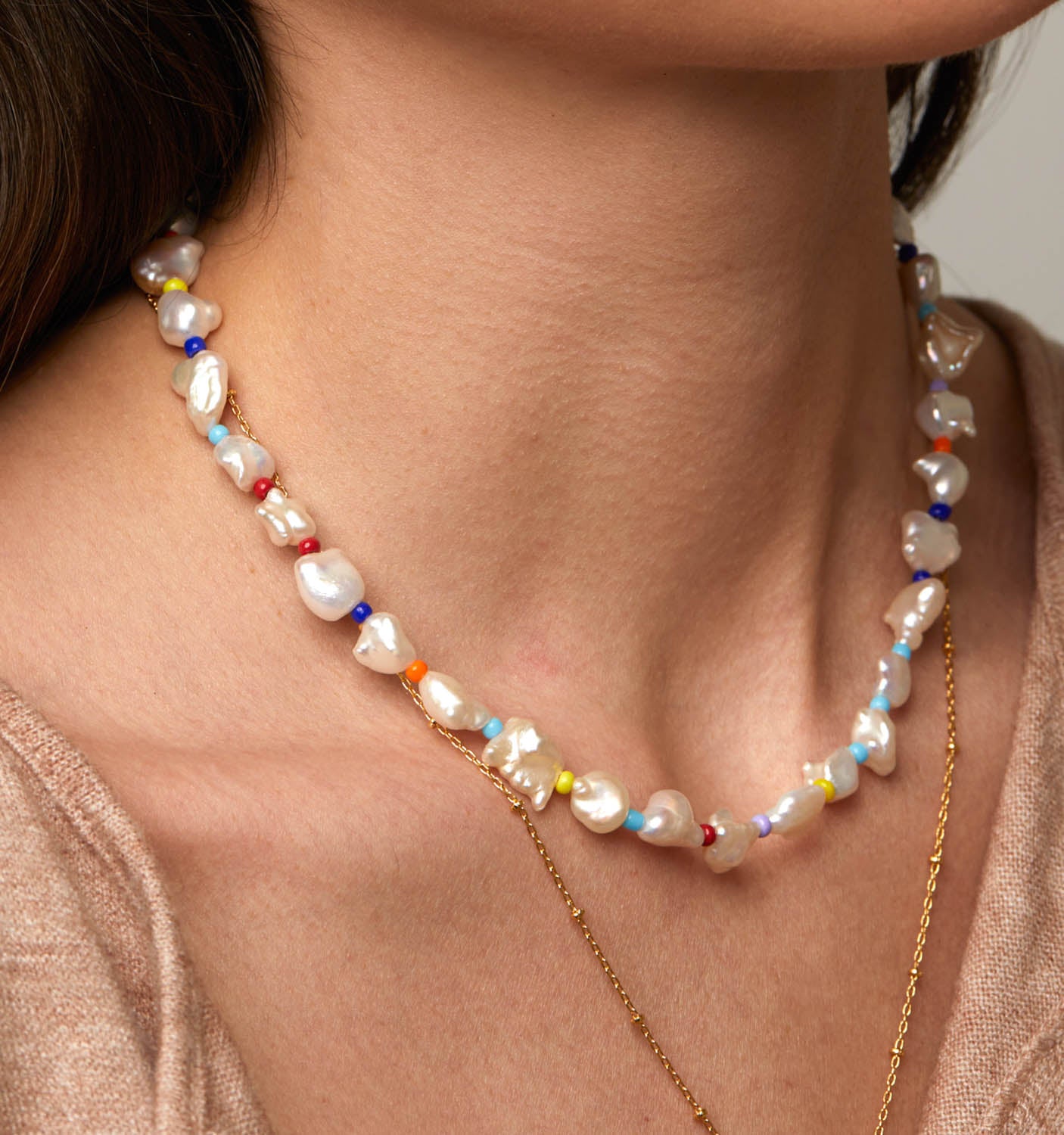 Pearl Necklace With Color Beads – Rellery