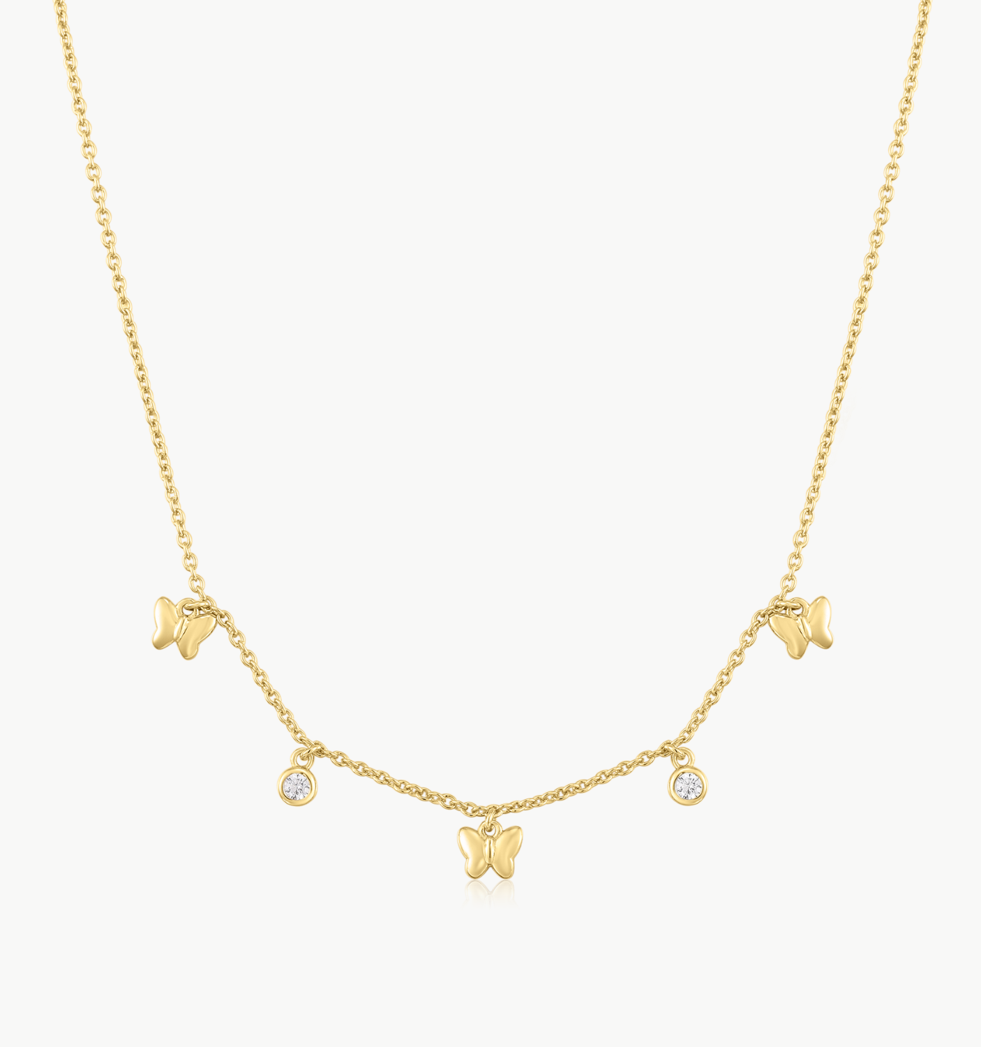 Dainty Gold Silver Tone Butterfly Pendant Choker Necklace – ArtGalleryZen