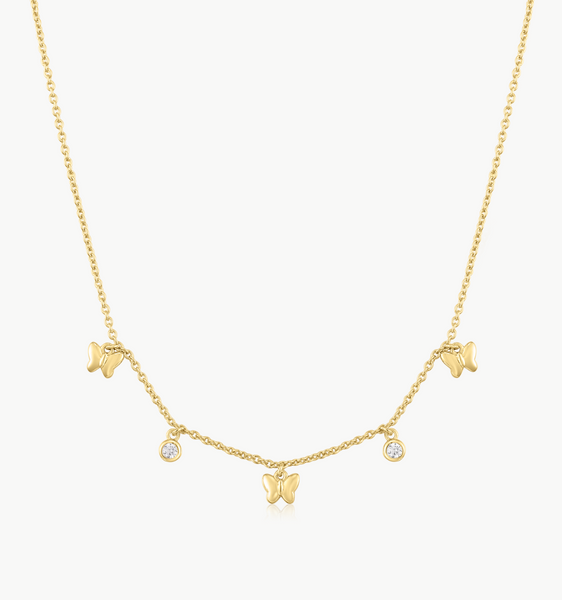 Gold butterfly sale necklace choker