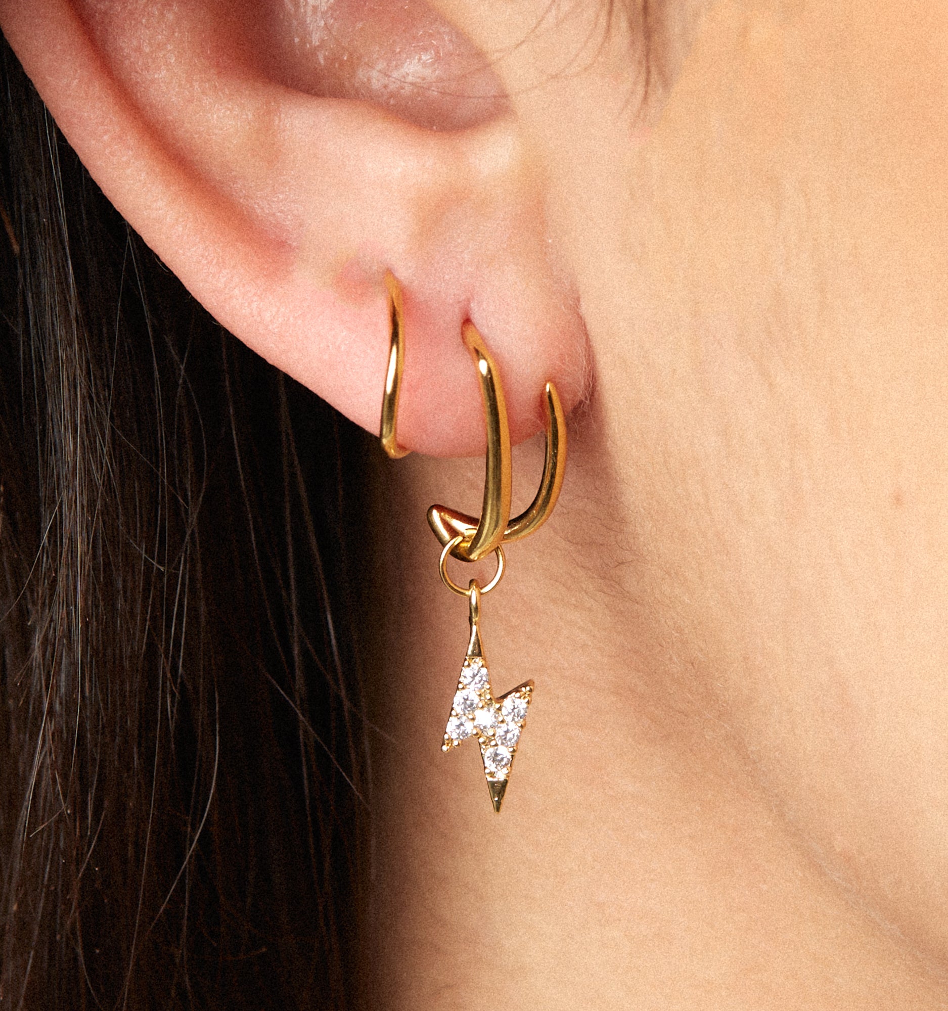 Triple Twist Hoops Thunder Bolt - Illusion Earrings