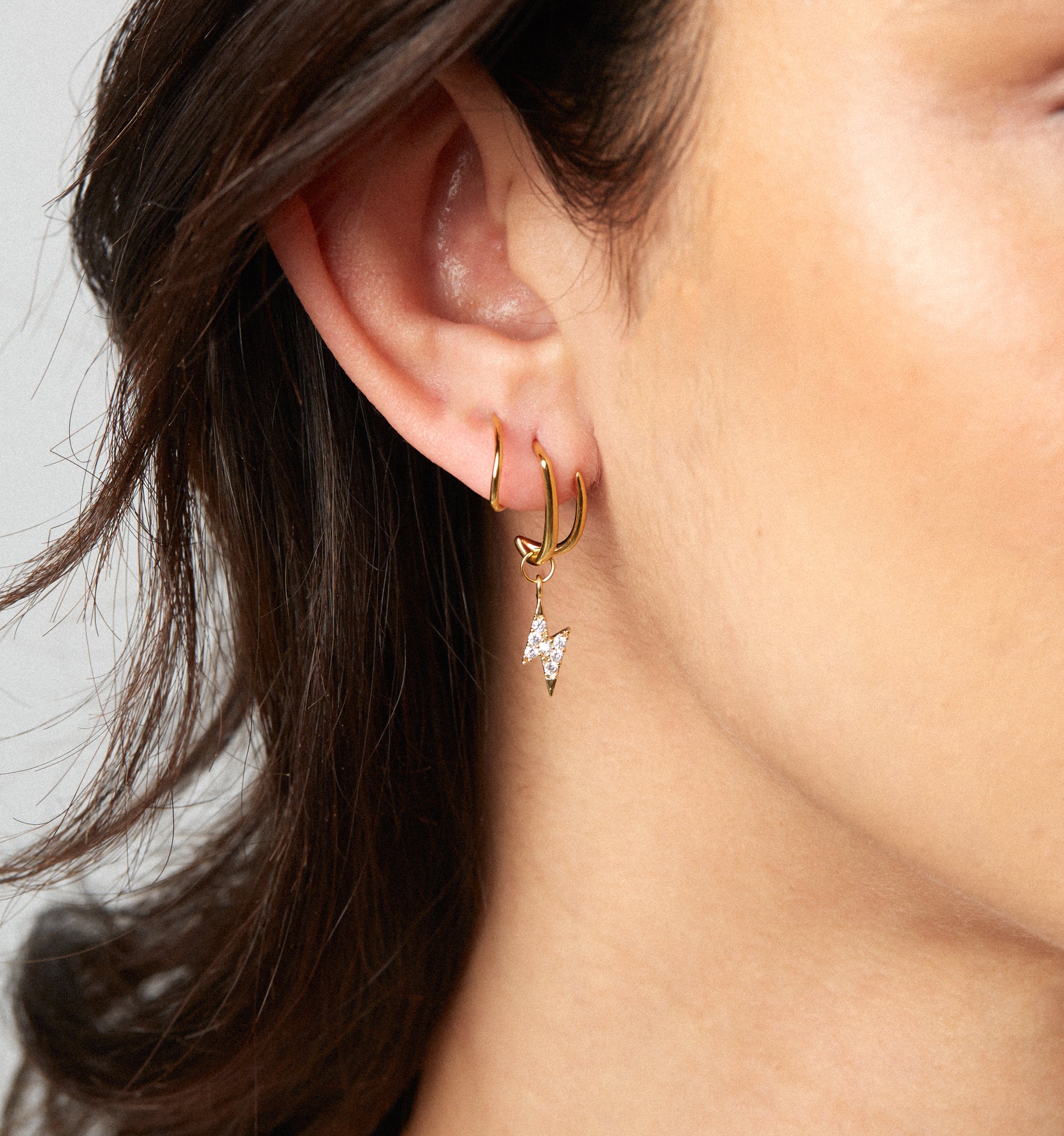 Triple Twist Hoops Thunder Bolt - Illusion Earrings