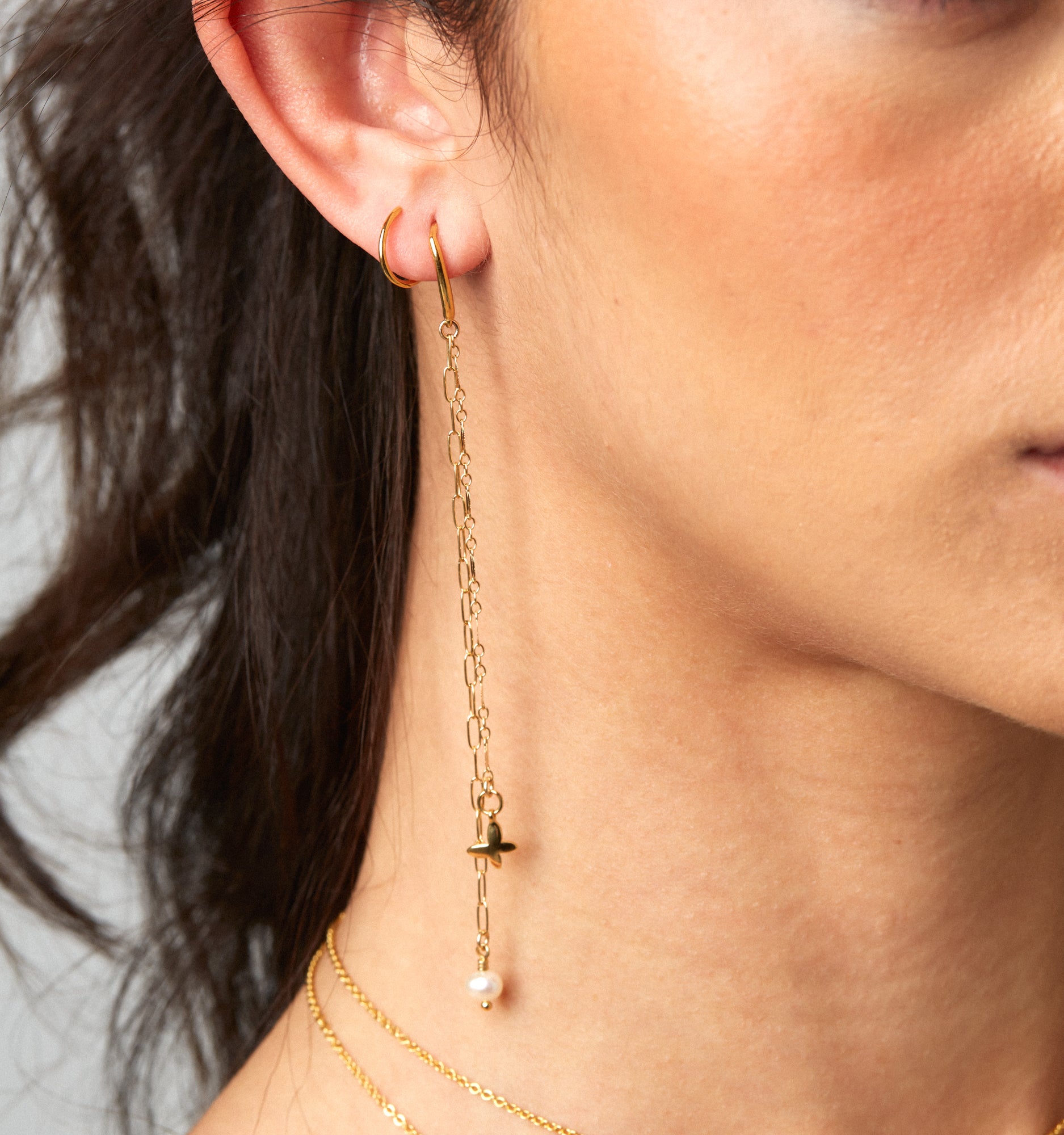 Dangle Double Twist Hoops