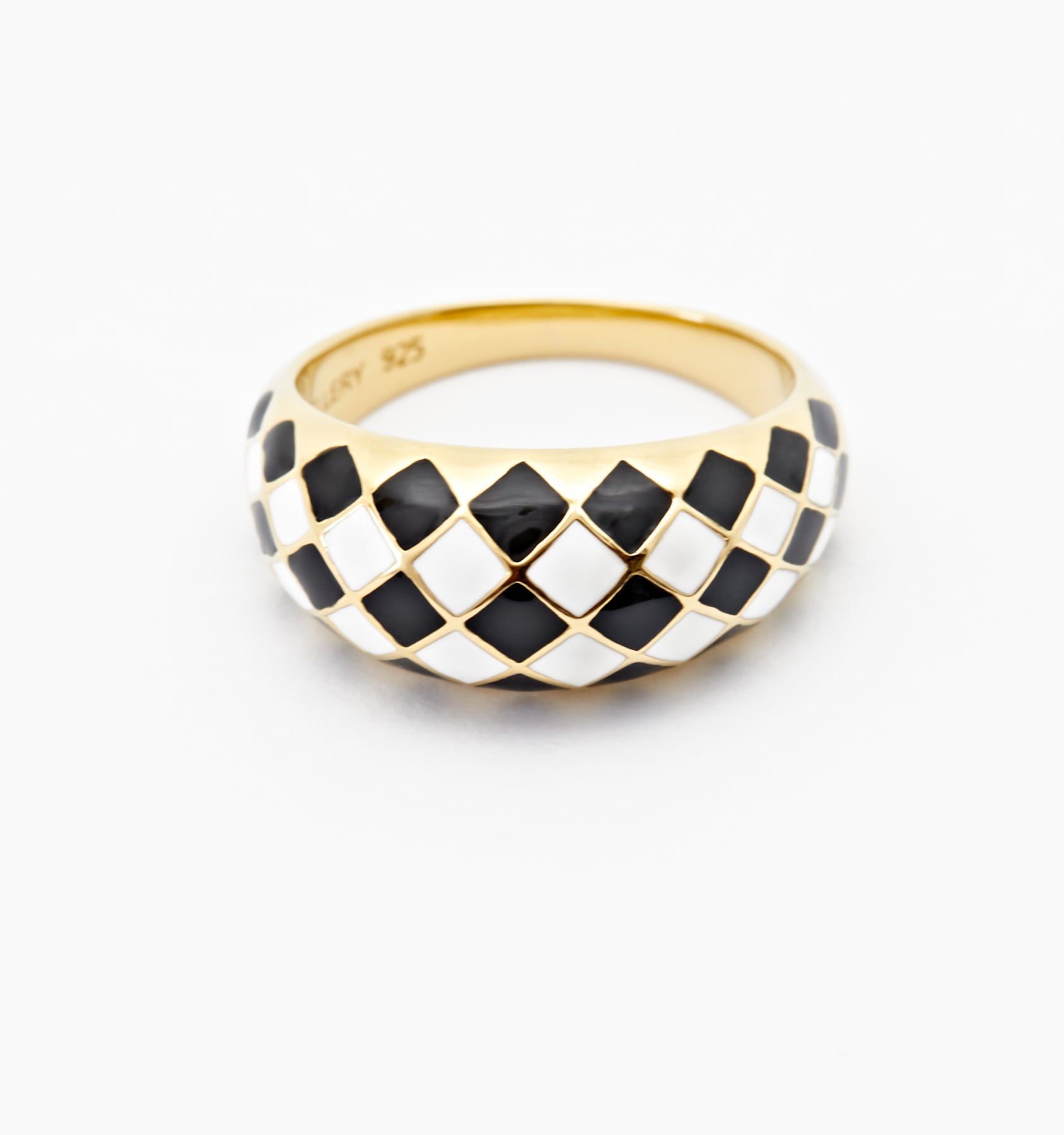 Checker Ring White