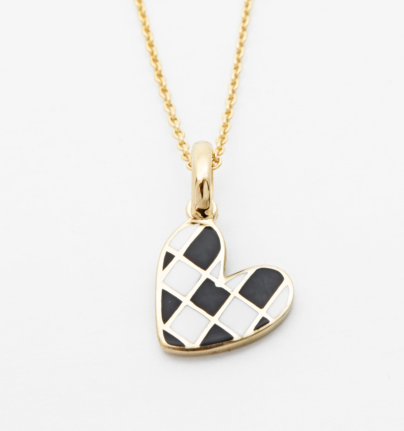 Checker Heart Necklace