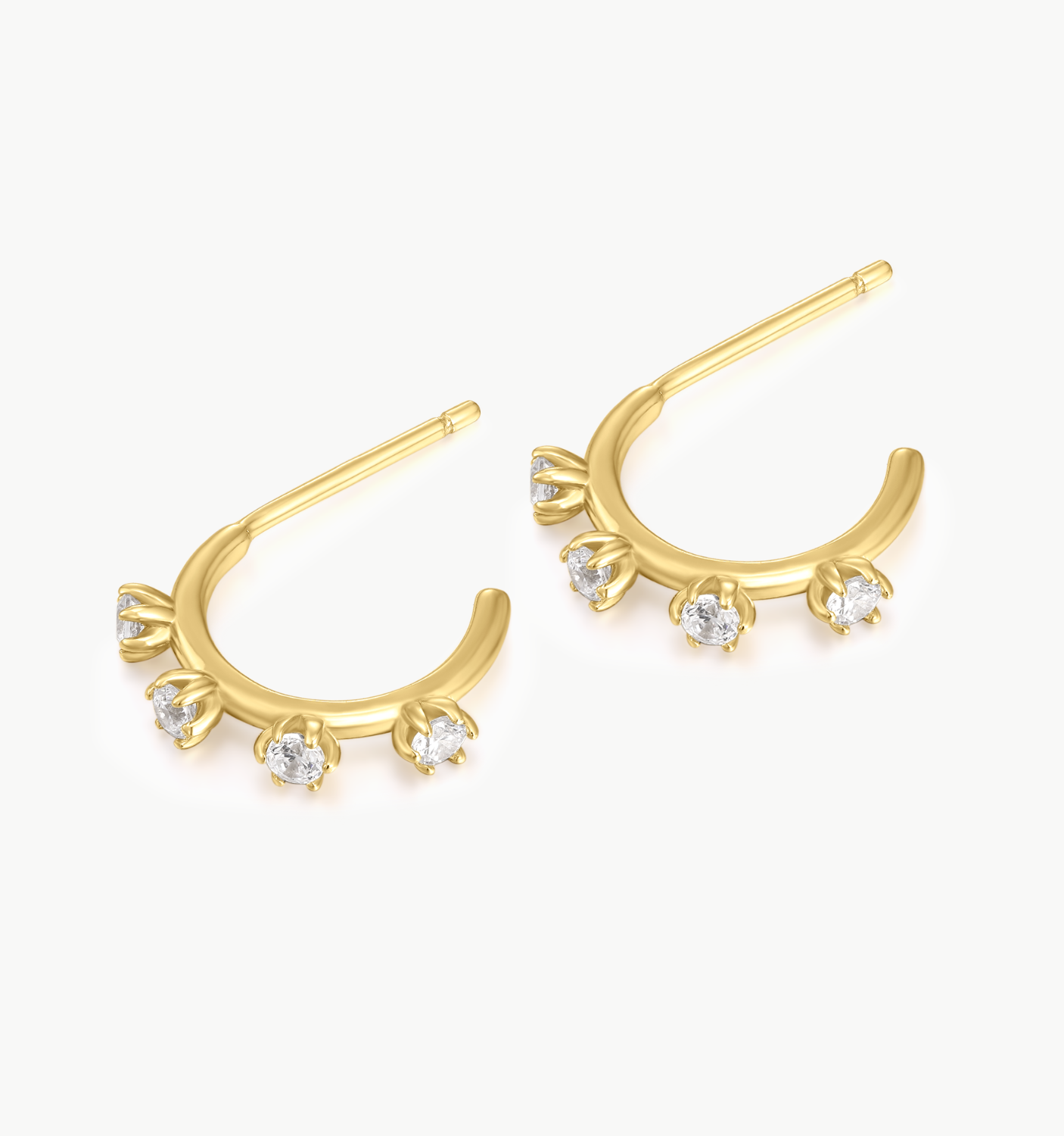 Studded Gold Hoop Earrings