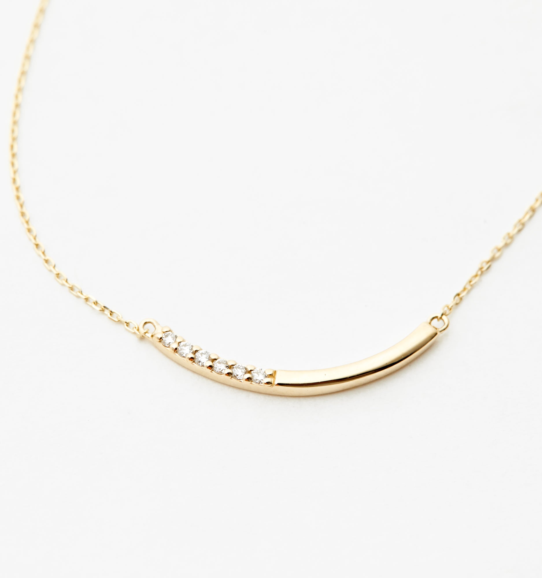 Diamond Pavé Curve Necklace – Ochre Objects