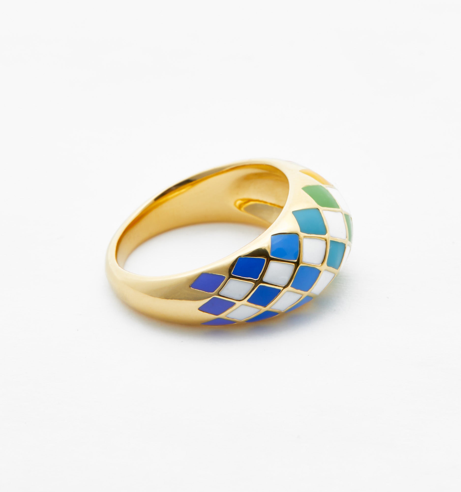 Assorted Check Rings Rainbow Checker Rings, Set of 2 Dome Rings – Rellery