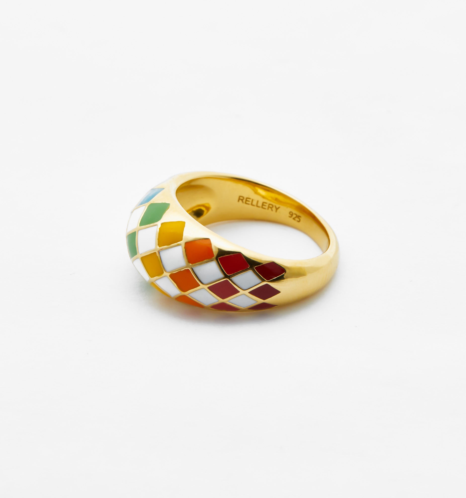 Assorted Check Rings Rainbow Checker Rings, Set of 2 Dome Rings – Rellery