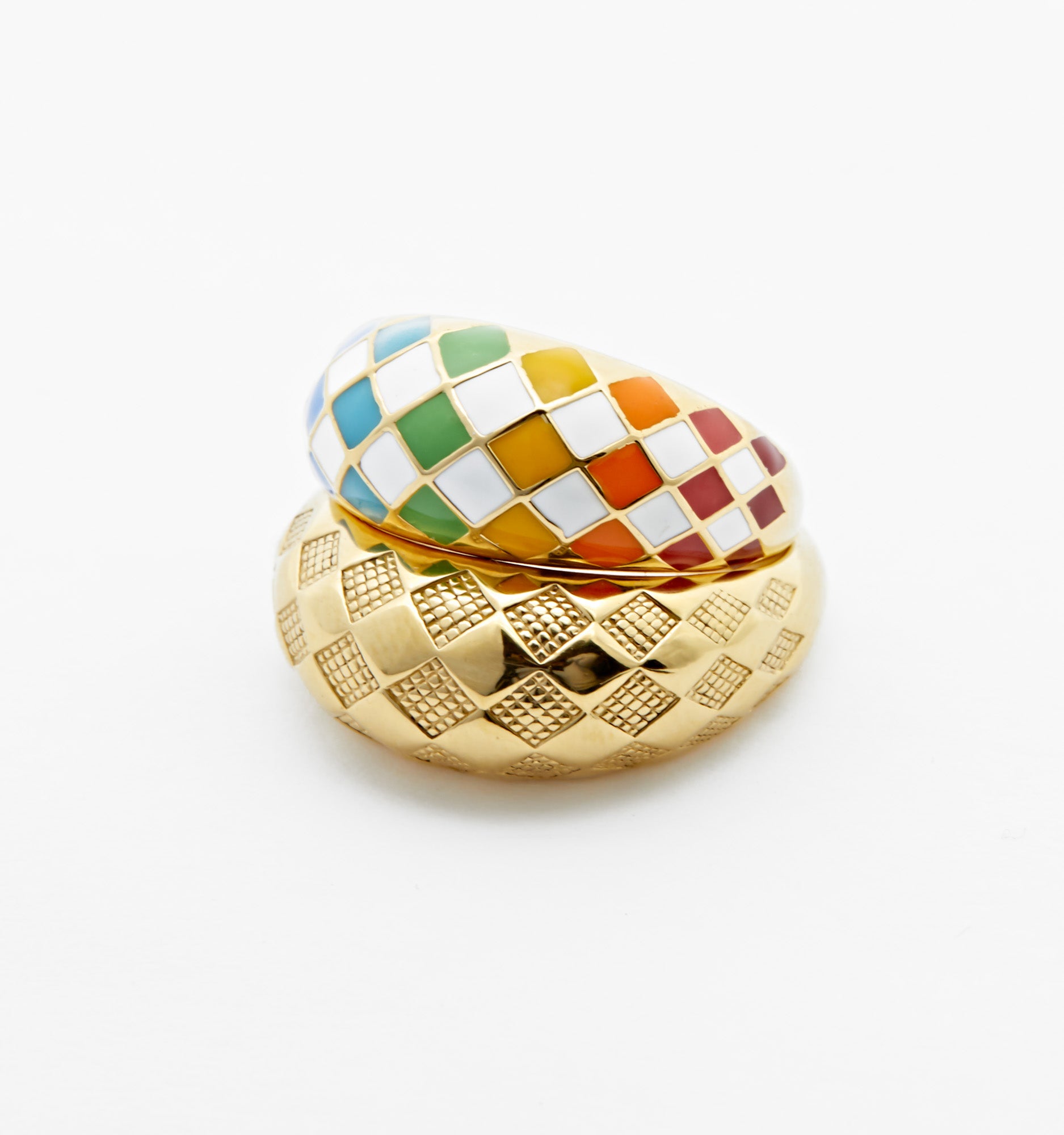Assorted Check Rings Rainbow Checker Rings, Set of 2 Dome Rings – Rellery
