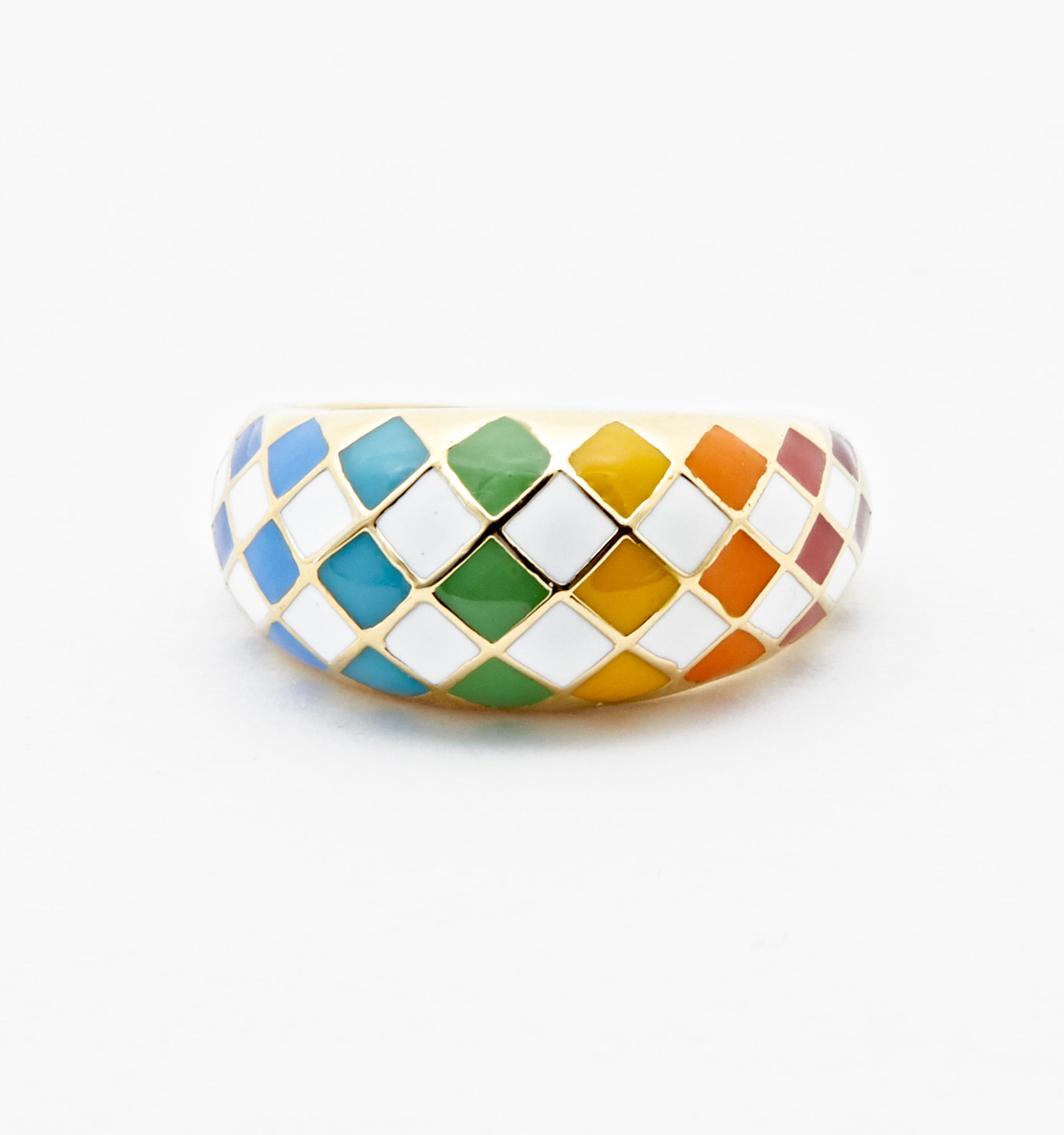 Rainbow Checkered Ring, Rainbow Ring – Rellery