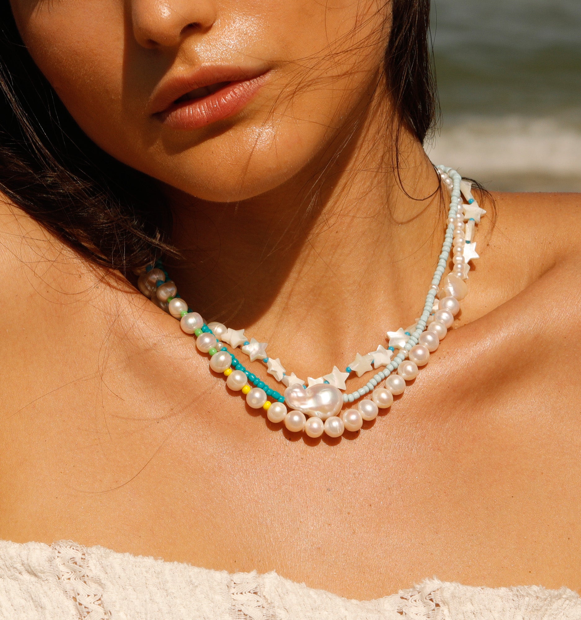 Color Pop Pearl Choker Necklace