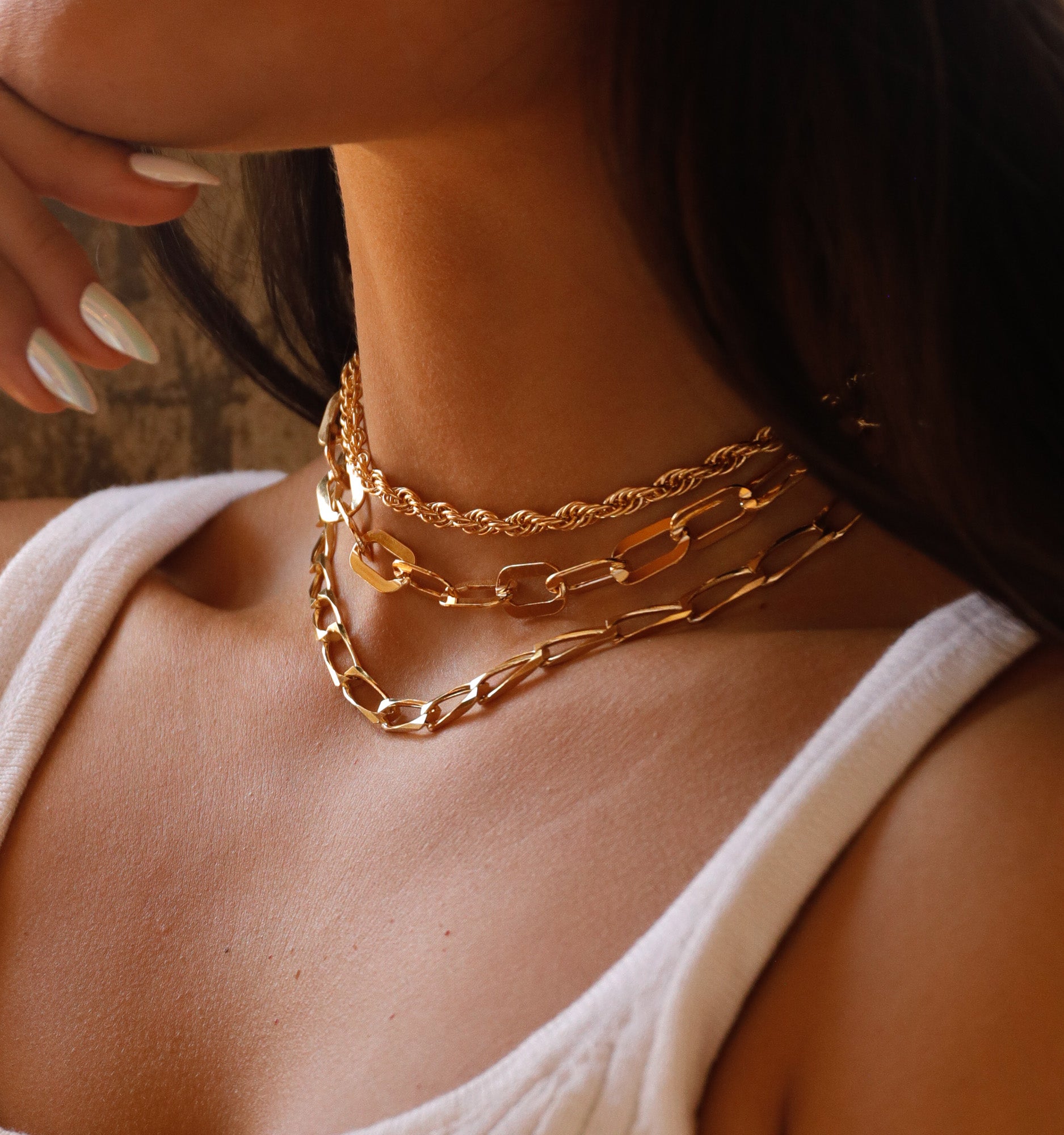 Buy Thick Gold Choker Waterproof Necklace Woven Collar Necklace 18k Gold  Chain Necklace stacking Necklace Online in India - Etsy