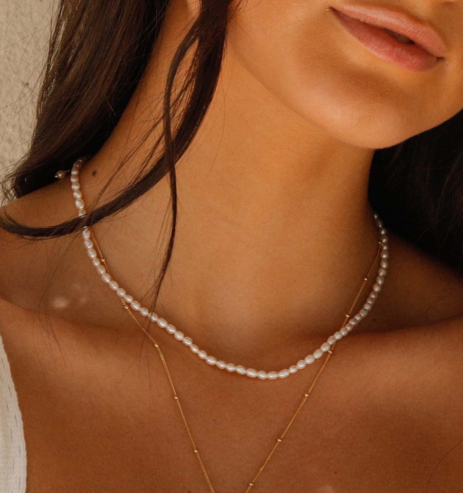 Buy Thin Pearl Choker Necklace by Caitlyn Minimalist Dainty Pearl Beaded  Necklace Wedding, Bridal Jewelry Bridesmaid Gifts NR121 Online in India -  Etsy