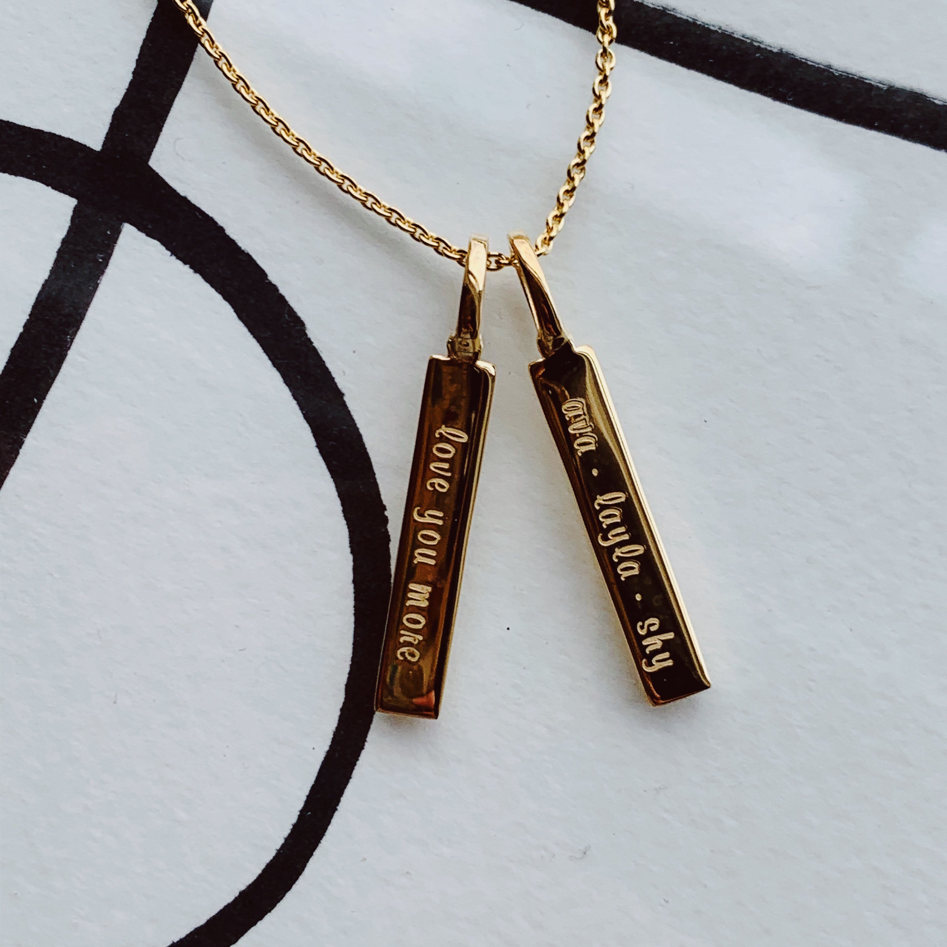 Bar Chain Vertical Bar Necklace ‚ Buy Custom Vertical Bar Necklace – Rellery