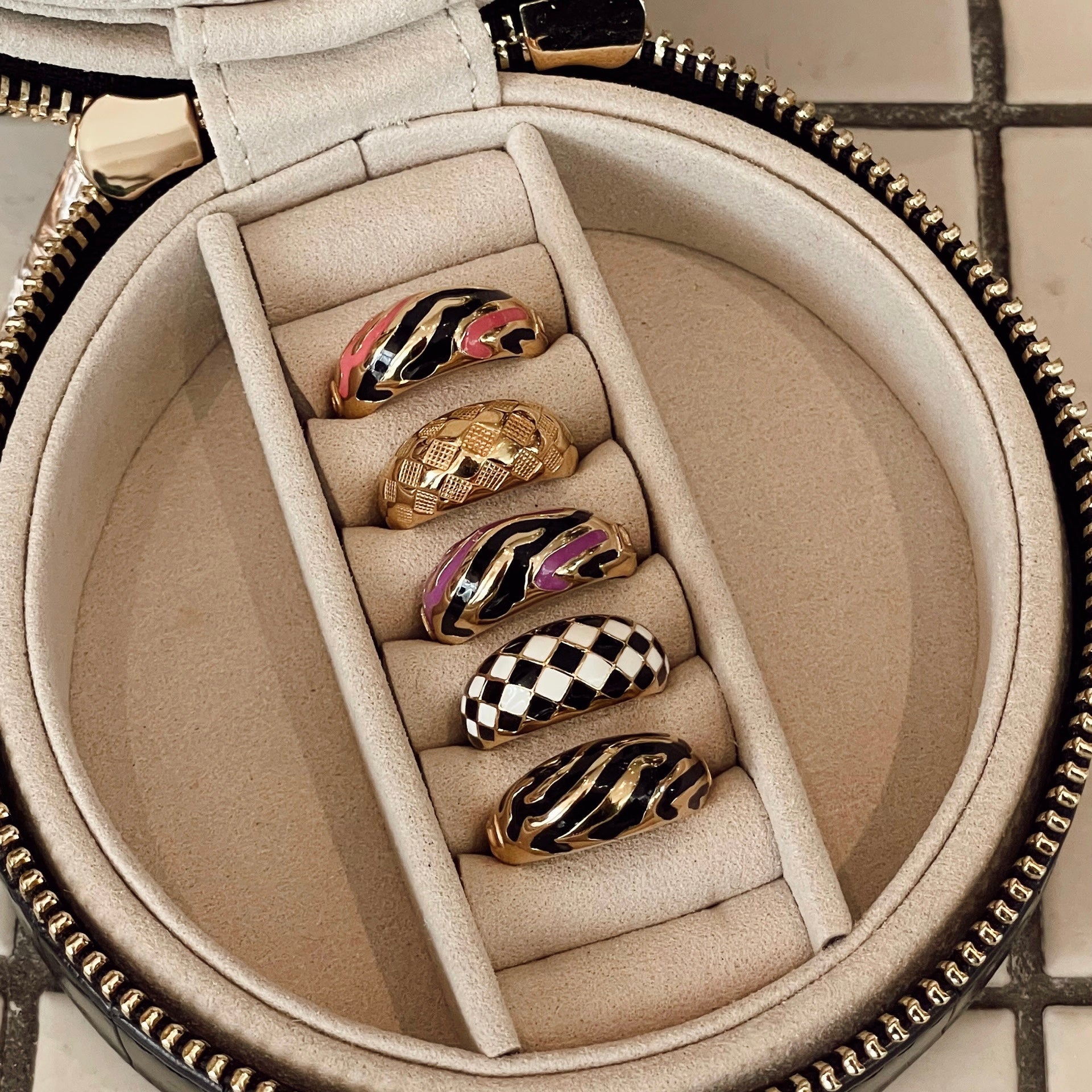 Dome Rings, Checker Rings, Gold Dome Rings – Rellery