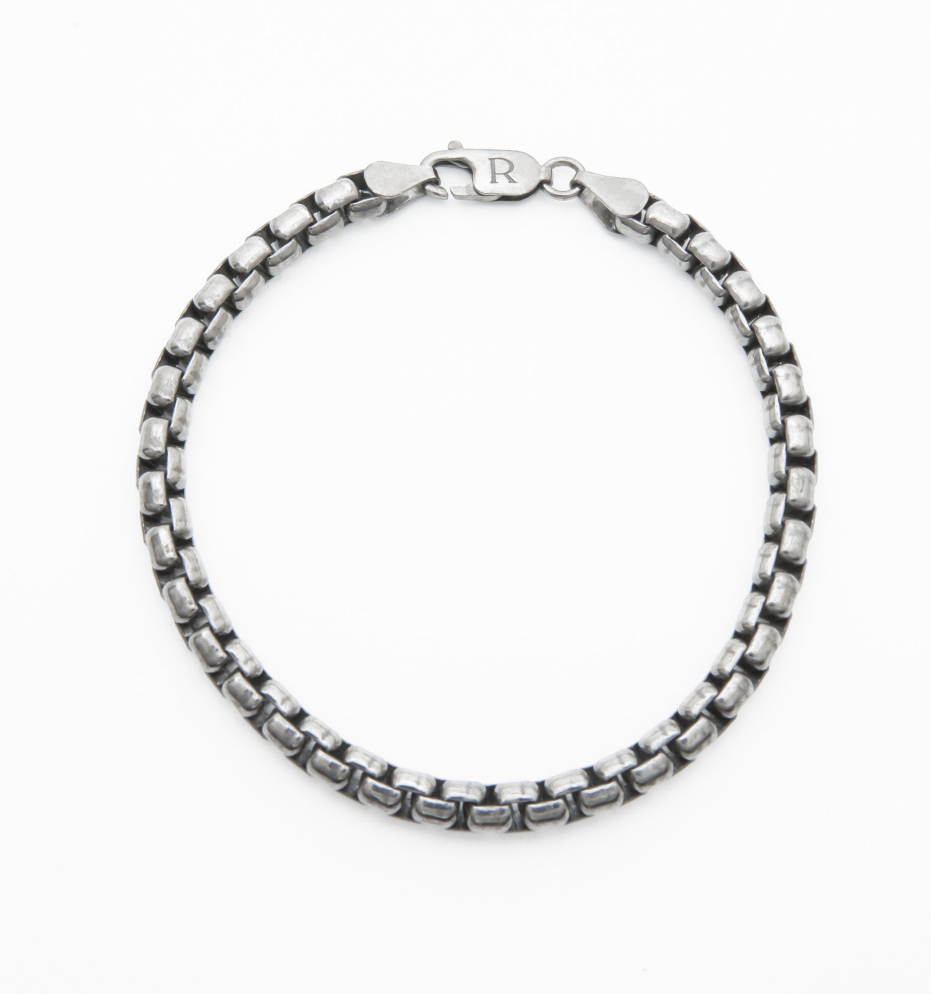 Box Chain Bracelet in Black Rhodium