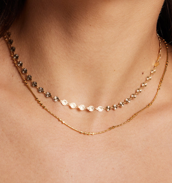 Gold Cuban Necklace, Sun Necklace, Sunburst Details