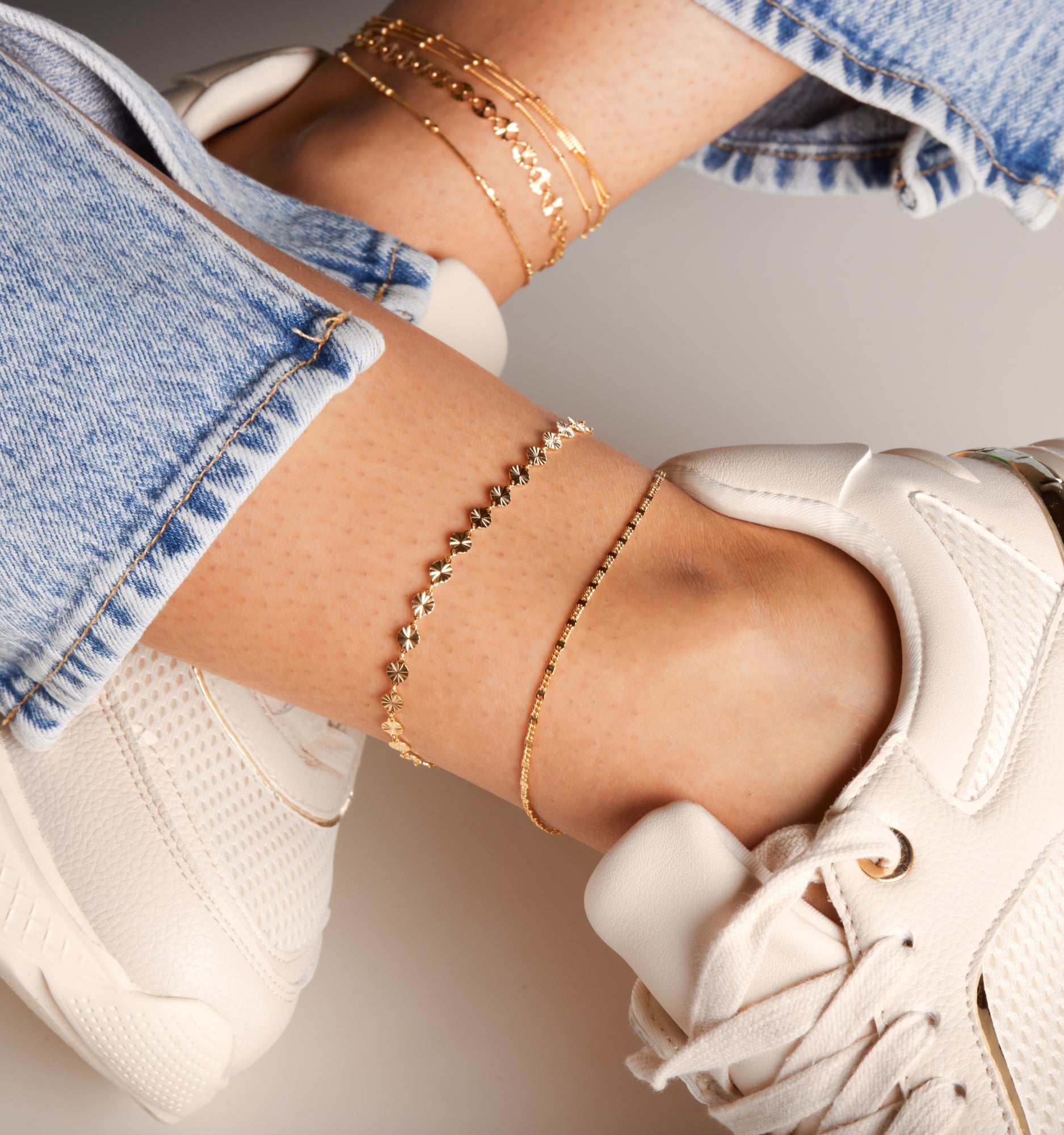 Gold Anklet With Coin Chain
