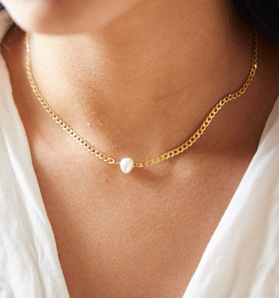 【RELLERY】Pearl Chokerネックレス RL.CHOKER.CURB.1PEARL.1_grande