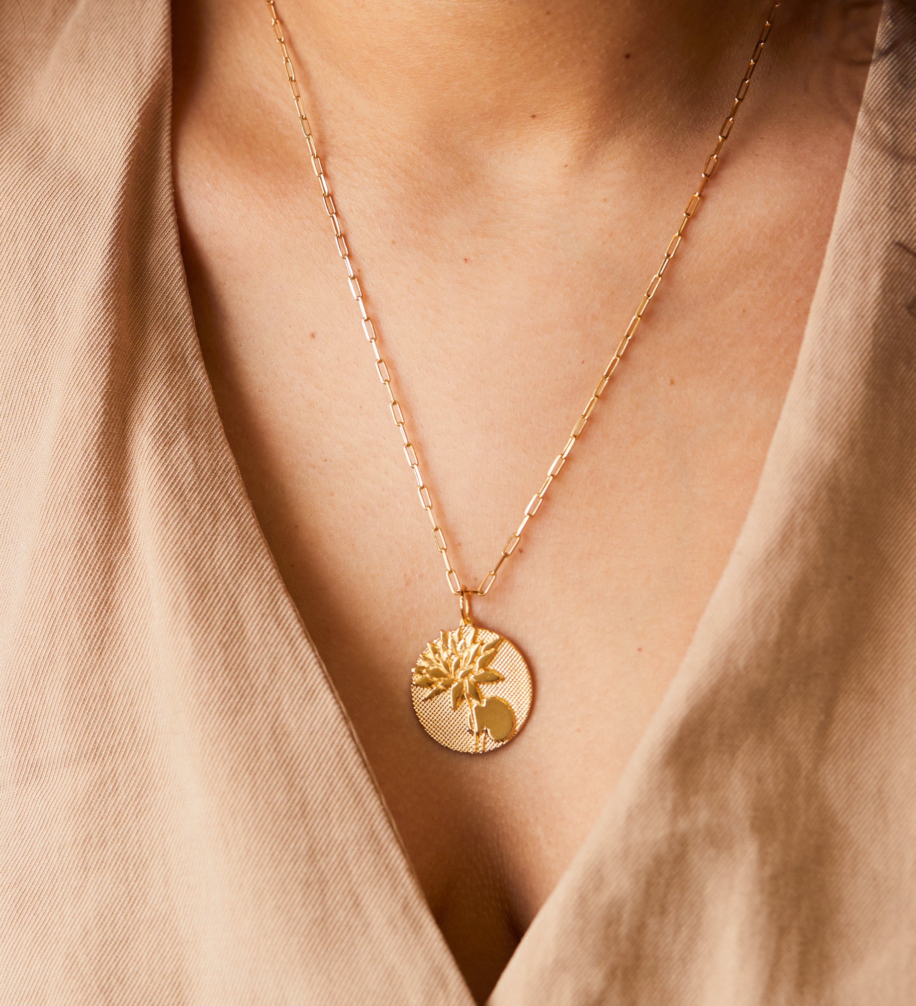 Bold Lotus Necklace - July Flower