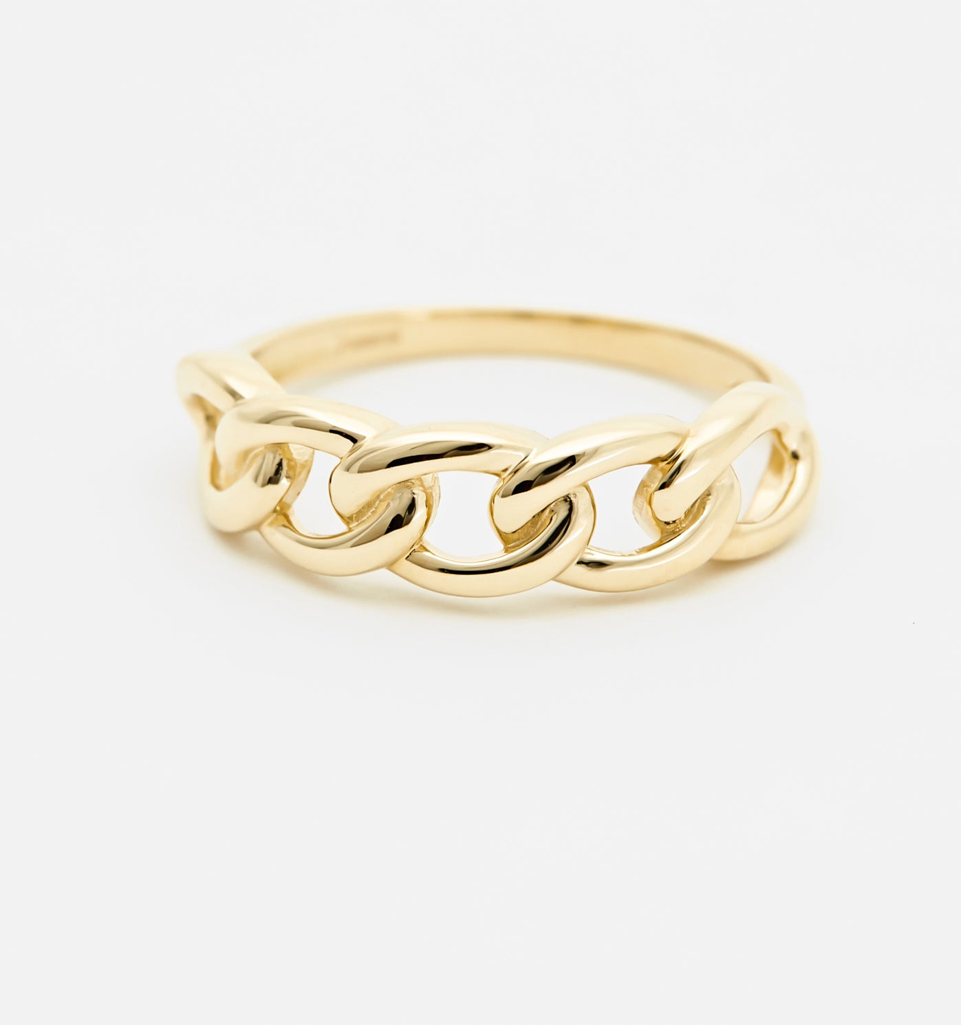 Curb Chain Ring - 14K Solid Gold