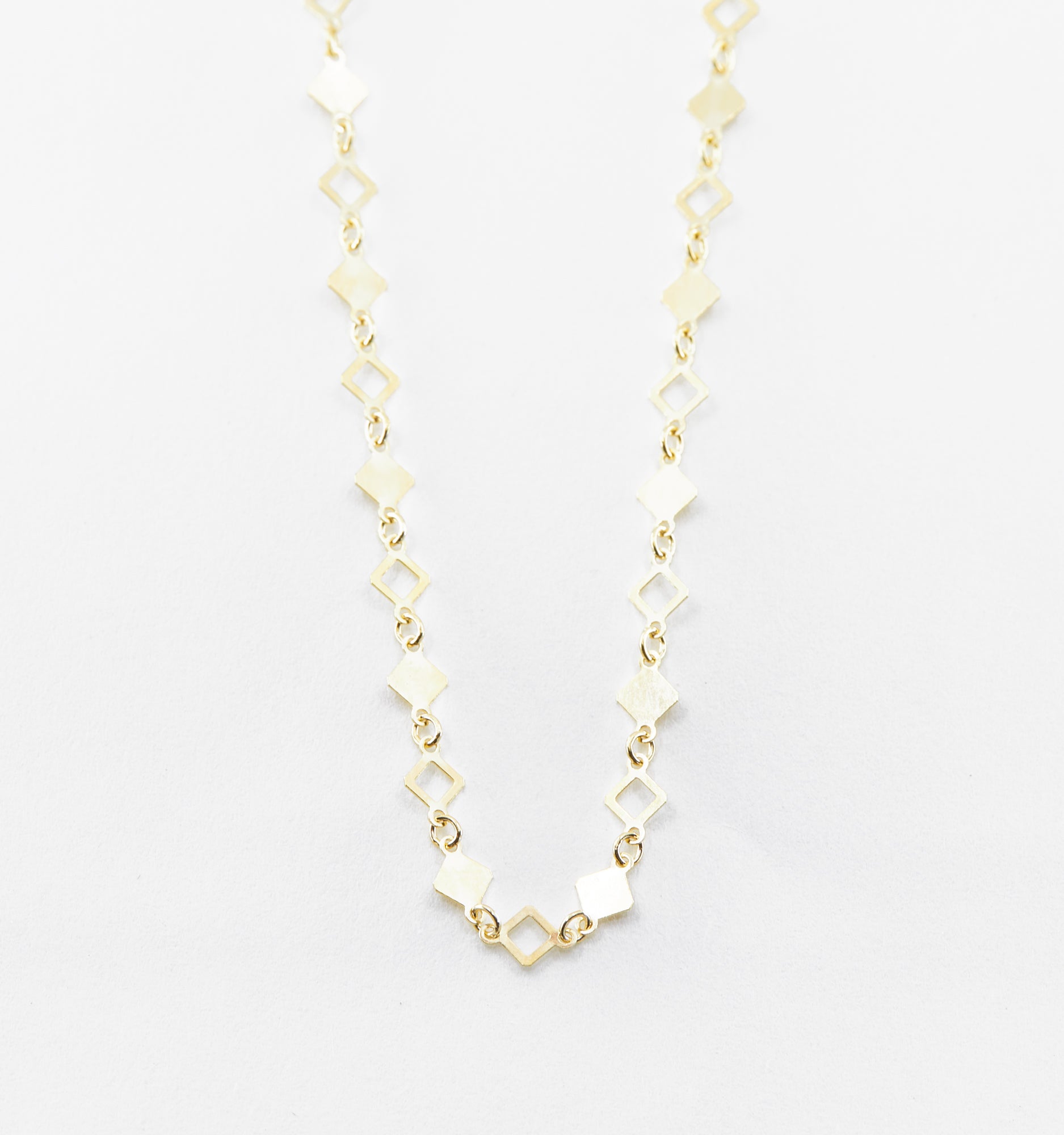 Faceted Square Chain Necklace