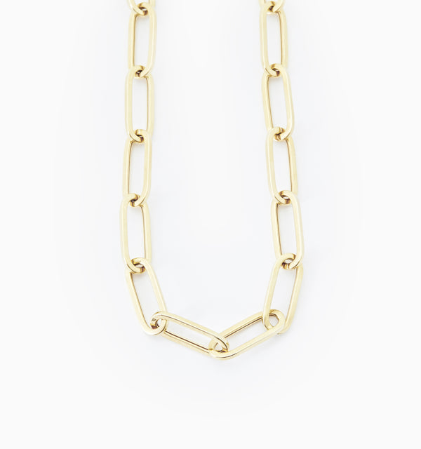 Rectangle Link Chain In 14K Solid Gold