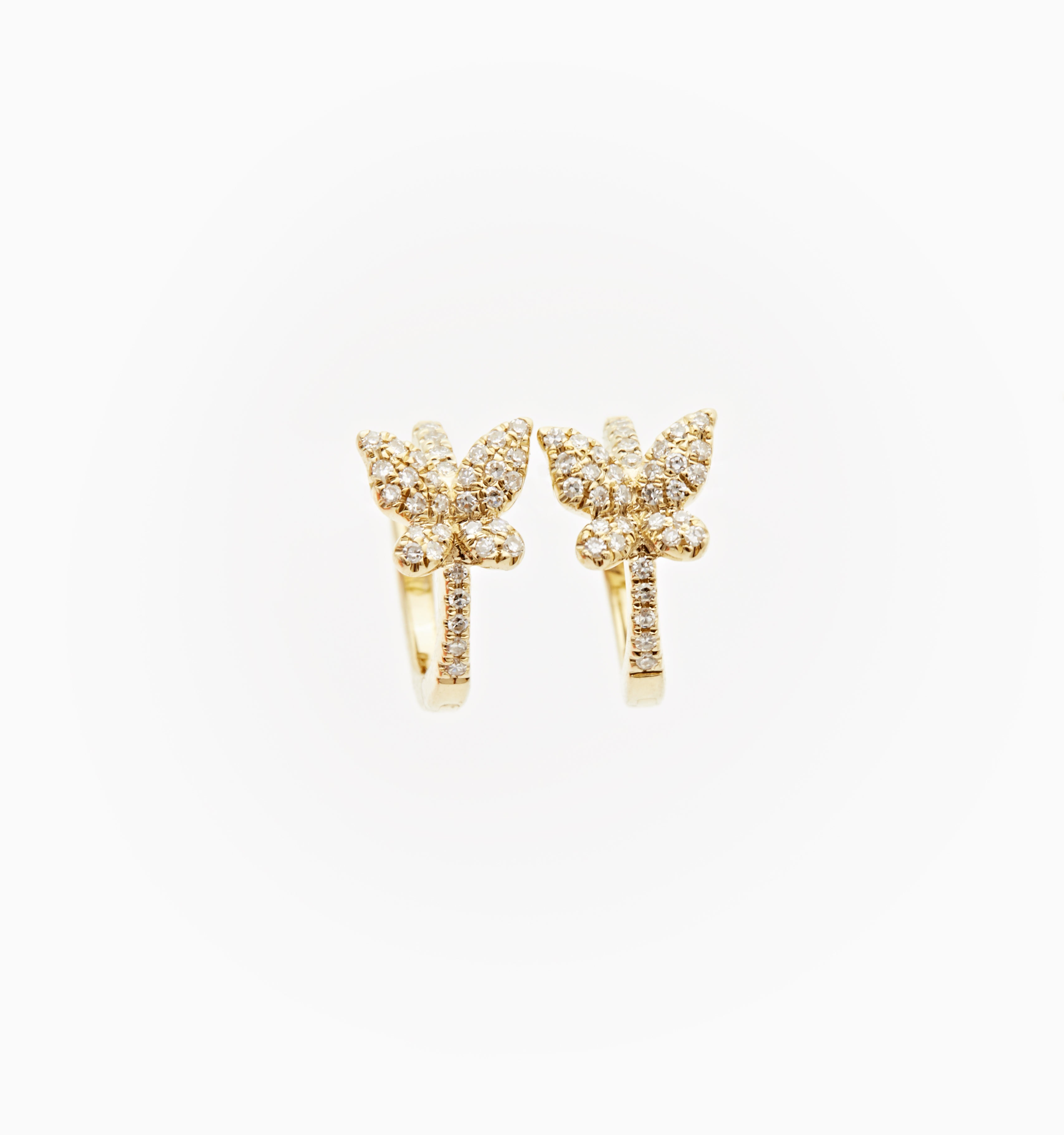 Butterfly Diamond Hoop Earrings