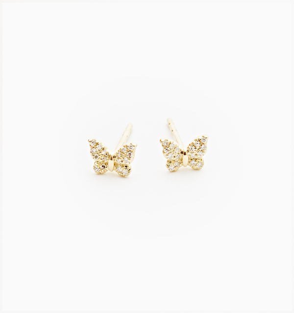 Butterfly Diamond Stud Earrings