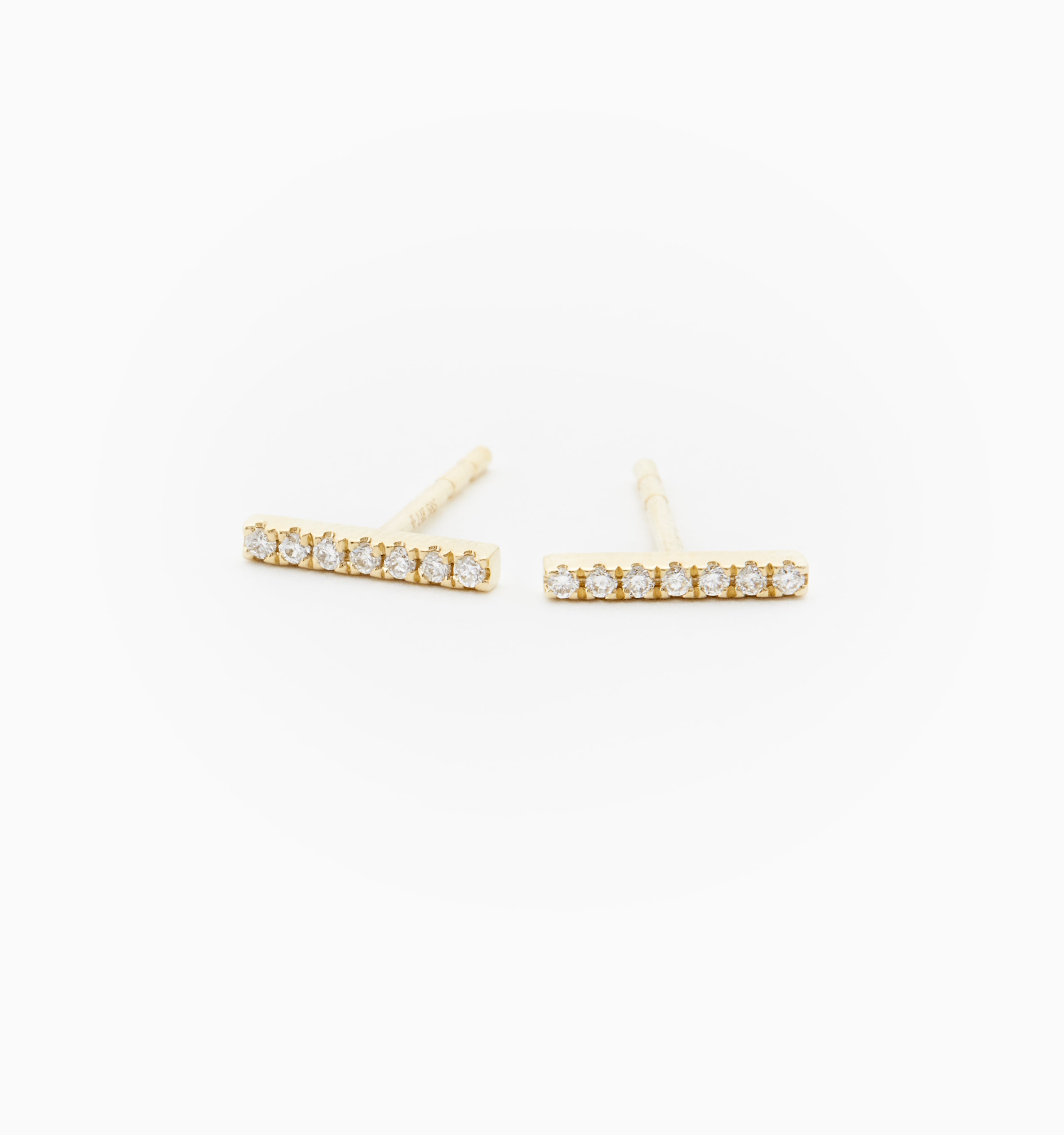 Long Bar Diamond Stud Earrings