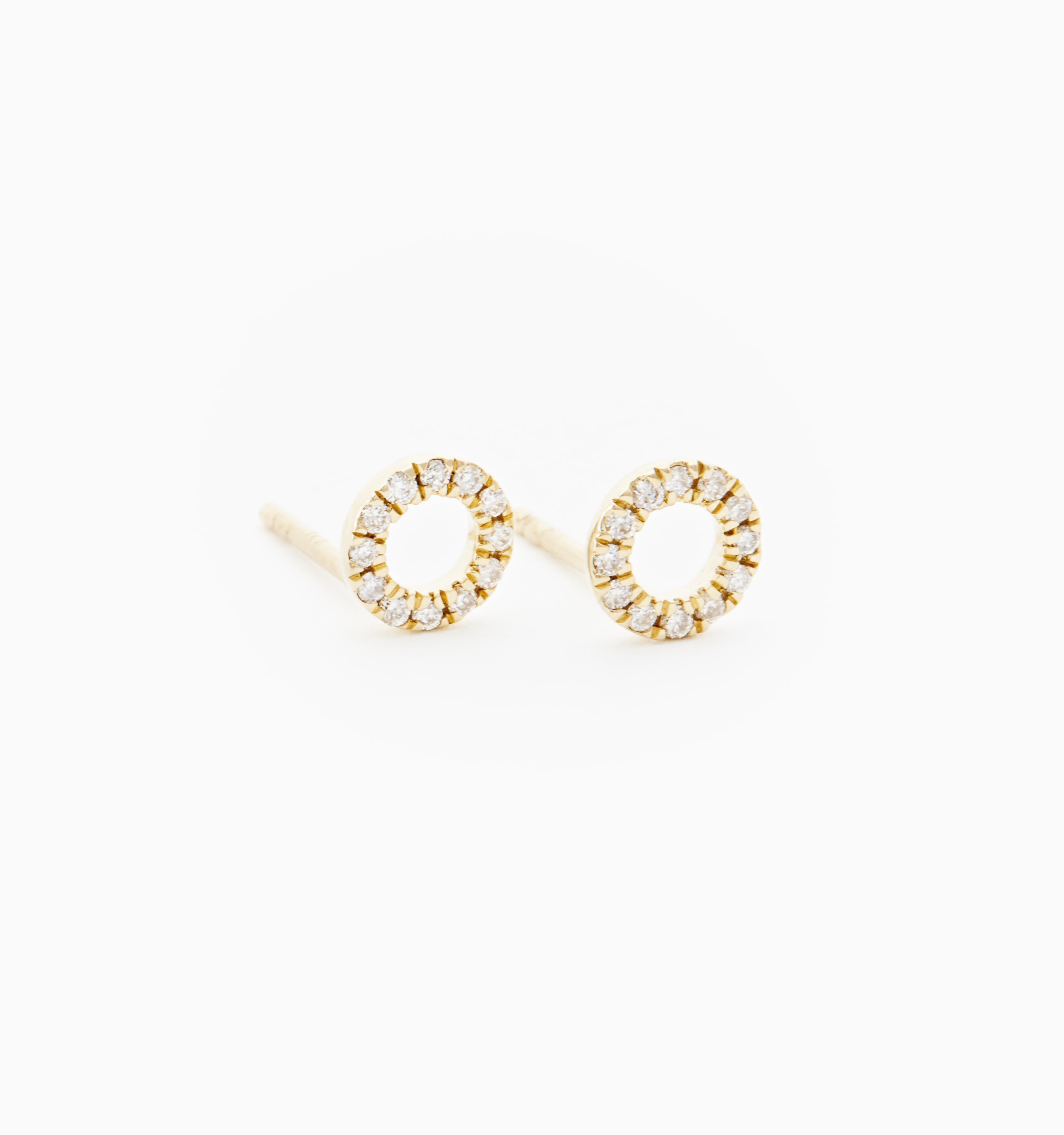 Circle Diamond Stud Earrings