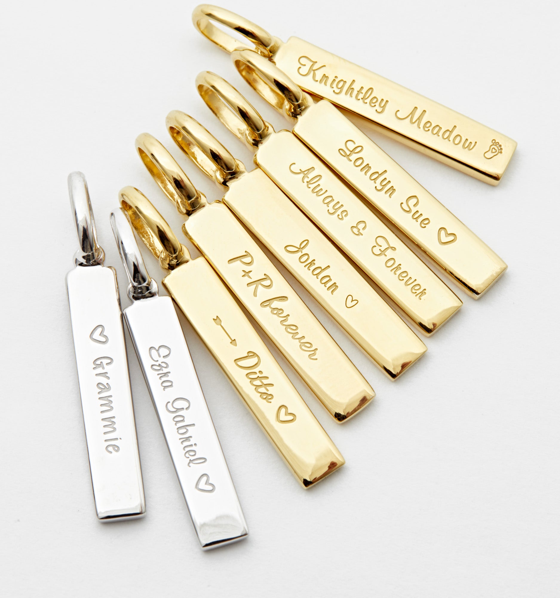 Engraved Vertical Bar Charm