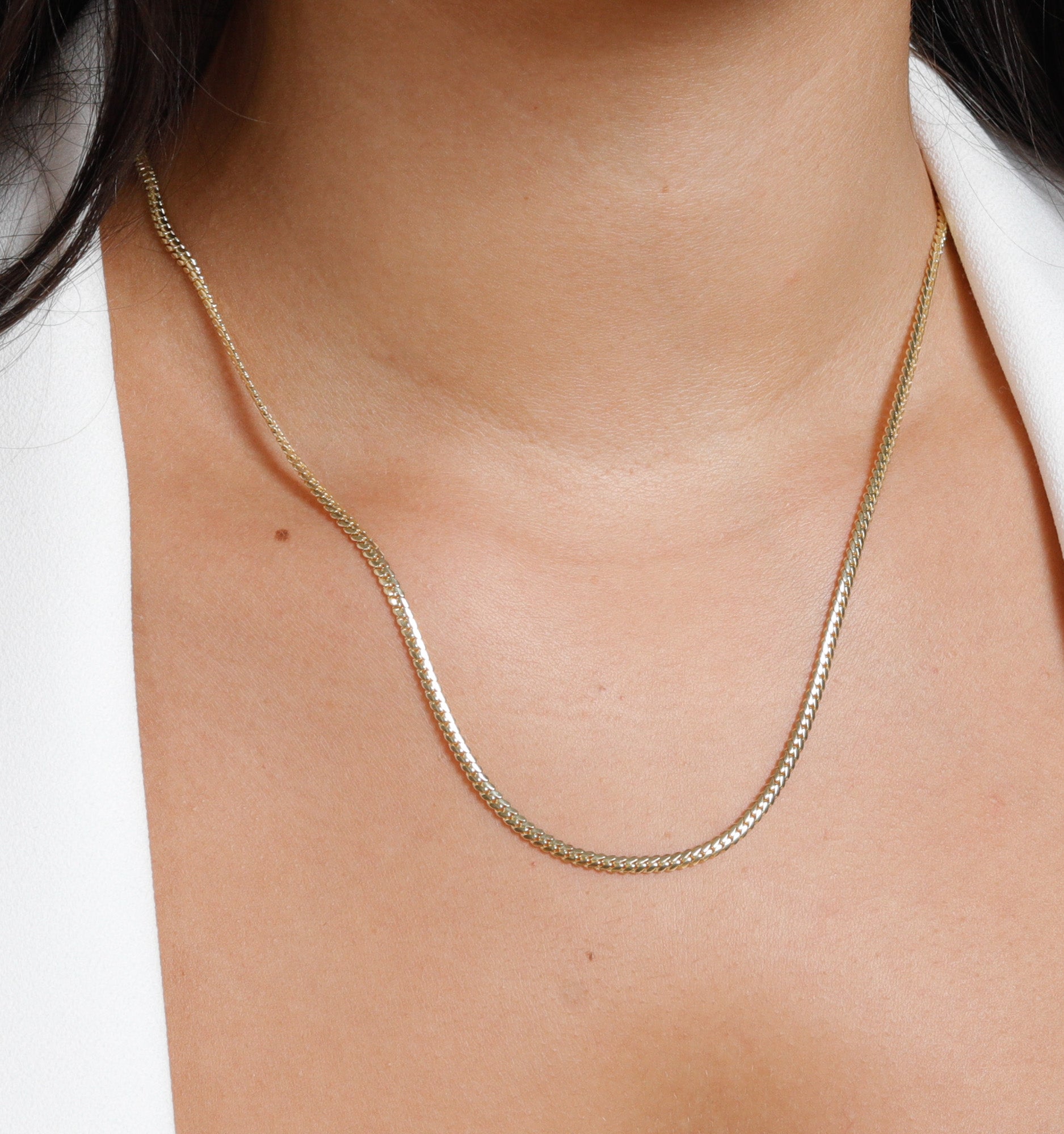 Solid Miami Cuban Chain Necklace In 14K Solid Gold