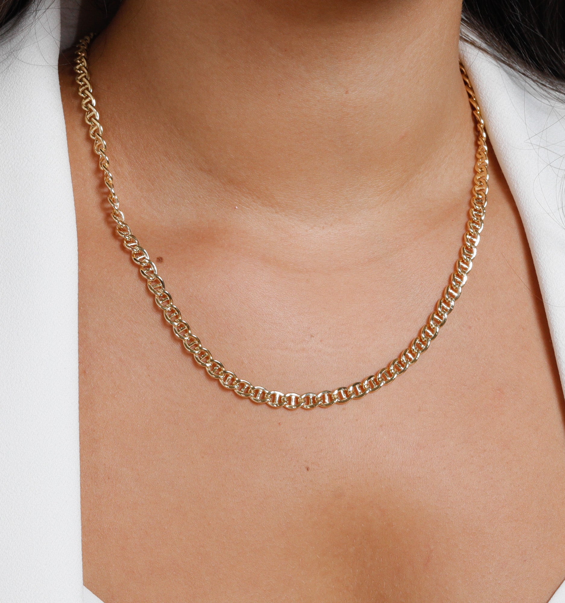 Large Marina Chain In 14K Solid Gold